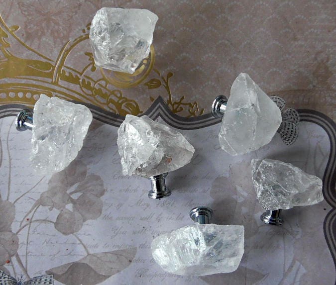XXX Qualty Natural Raw Crystal Gemstone Drawer Pull Knobs