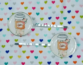Lukes diner gilmore girls inspired coffee hair clips
