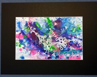 Tropical Growth- Original Acrylic and Ink Painting 11x 17