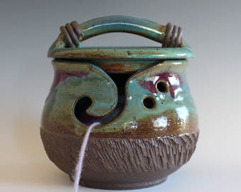 Yarn Bowl, Kitty-Proof Yarn Bowl, cat yarn bowl, ceramic yarn bowl, knitting bowl, yarn holder