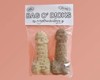 bag of d!cks CAT TOY catnip bag of penises penis mature plush original funny weird bag of dicks crochet crocheted
