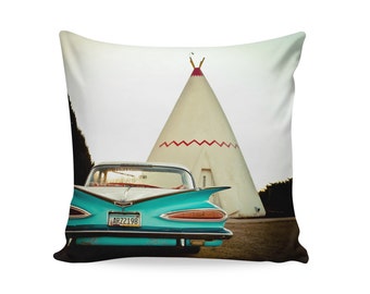 Route 66 Wigwam Motel Pillow Cover | Travel Trailer Decor