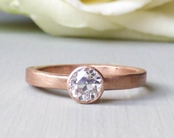 Rose 18 carats or issu du commerce équitable éthique bague de fiançailles avec diamant CanadaMark
