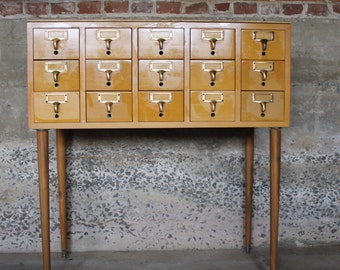File Away.... Vintage Library Card Catalog File, Library File, Card Catalogue, Card File, Dewey Decimal