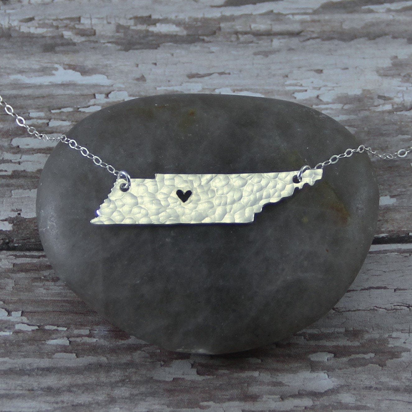 Sterling Silver Tennessee State Necklace Sterling Silver