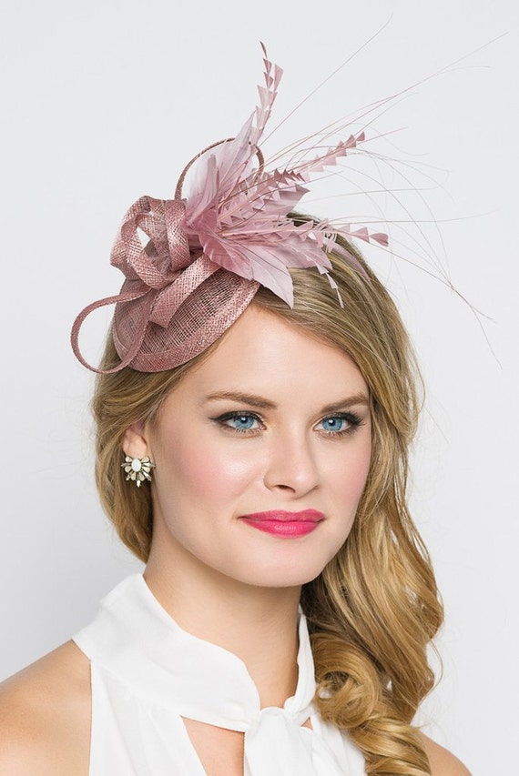 Blush Pink Mini Fascinator Arianna Mini Blush Pink Mesh