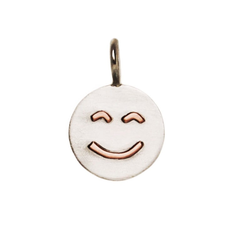 Sterling silver emoji necklace emoticon by TheSilverArtisan