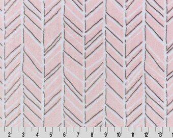 1 Yd Minky Herringbone Cuddle® Blush/Graphite (Shannon Fabrics) Yardage