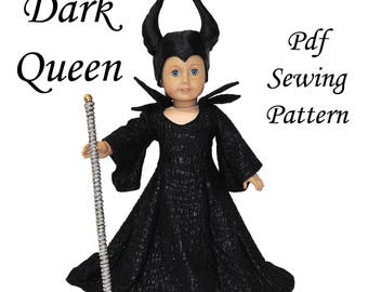 Dark Queen American Girl Doll Clothes Pattern 18 inch Doll pattern PDF