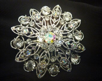Vintage MONET Aurora Borealis RHINESTONE BROOCH