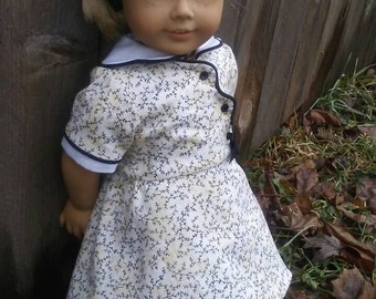 1930s Feedsack Birthday Dress for Kit Ruthie American Girl My Twinn 18 inch dolls
