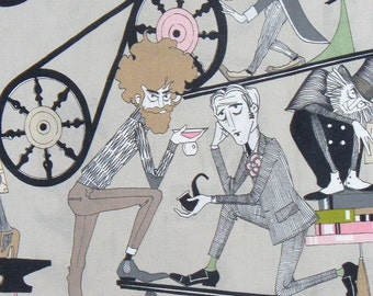 Alexander Henry The Ghastlies, A Ghastly End, Ghastlies Fabric, Just Ghastlie, Taupe Background, By the Yard
