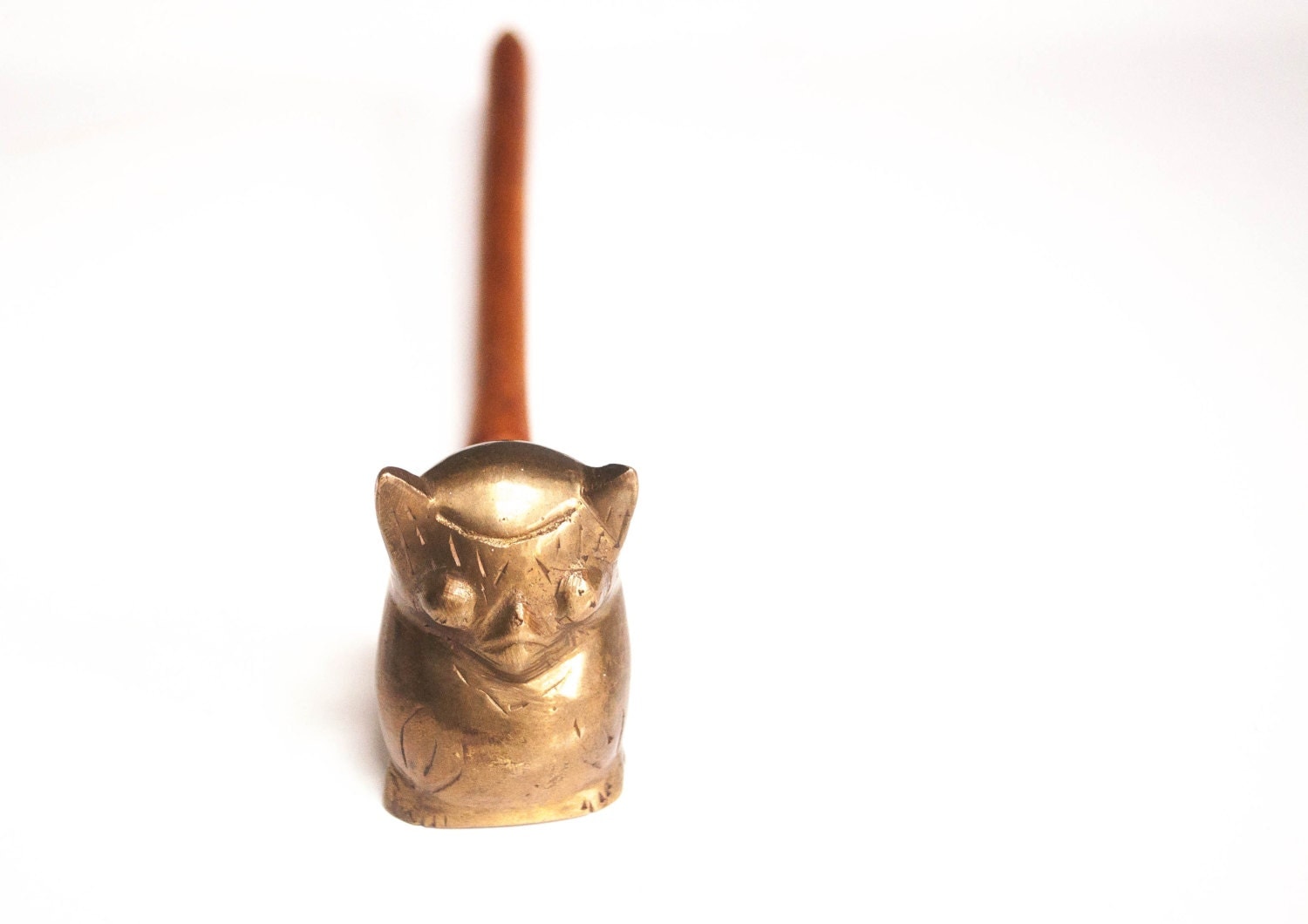 Vintage Brass Owl Candle Snuffer by thewhitepepper on Etsy