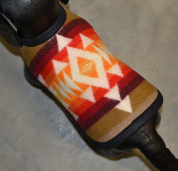 Dog Coat colorful Native American Wool fabric dog jacket xs