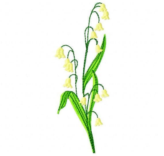 Lily of the Valley Embroidery Design Instant Download