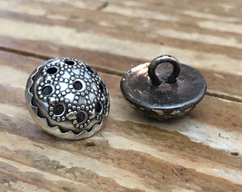 12 Silver Trachten Vintage Buttons