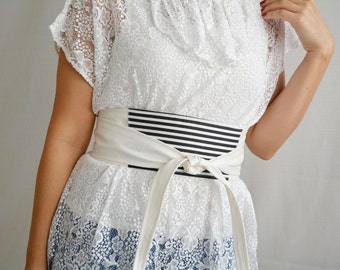 White vegan leather obi belt, Obi belt, faux leather belt, sash belt, white obi belt, womens clothing, boho belt, white belt