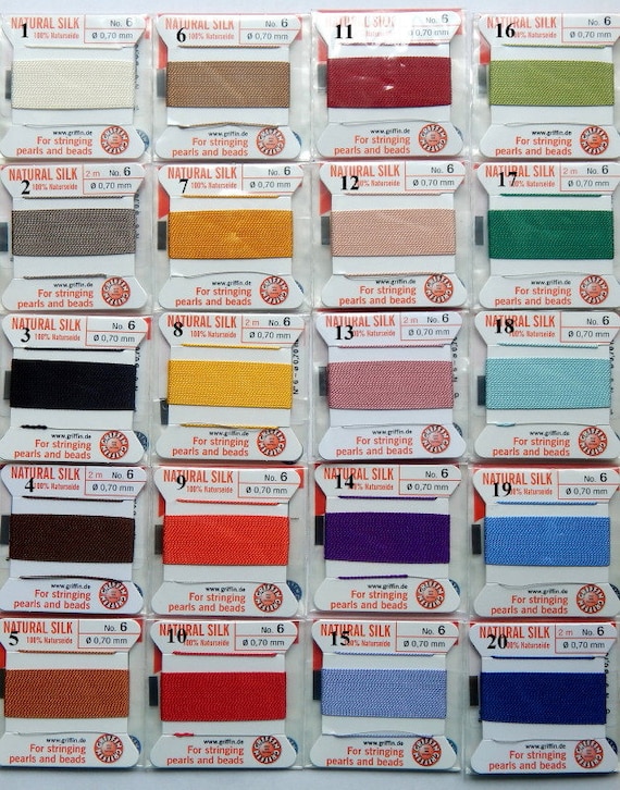 Size 6 Griffin Silk Beading Cord with Attached Needle 1