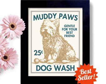 Bathroom dog art | Etsy