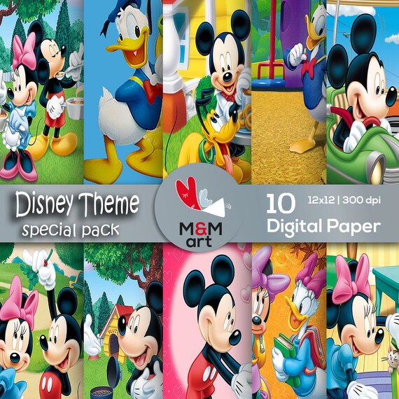 Disney Theme Large Paper Digital Scrapbooking Packing