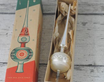 Vintage Shiny Brite Christmas Tree Topper In Box Made In Western Germany