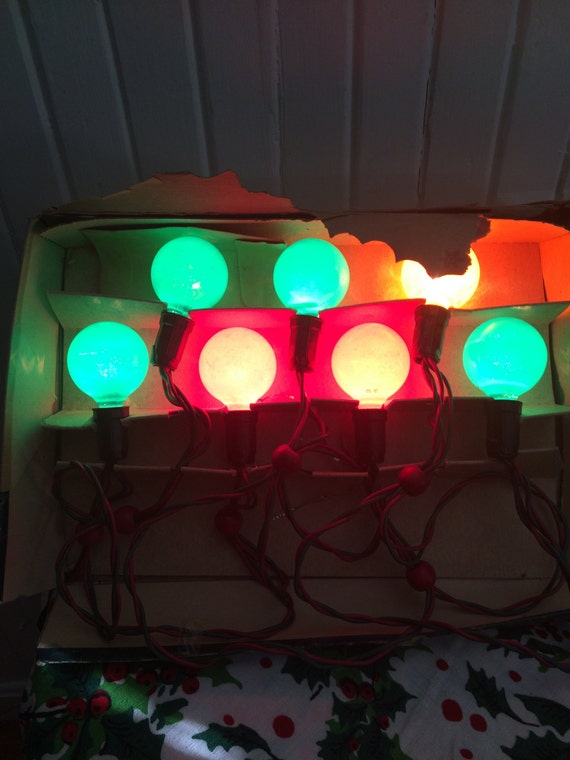 Vintage Christmas Lights/ 2 Sets of 7 Light Indoor Candelabra Lights