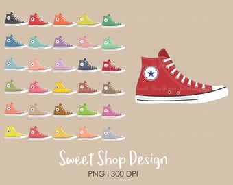 Shoes Clip Art, Sneakers Clip Art, Athletic Shoes, Royalty Free Clip Art, Planner Stickers, Instant Download