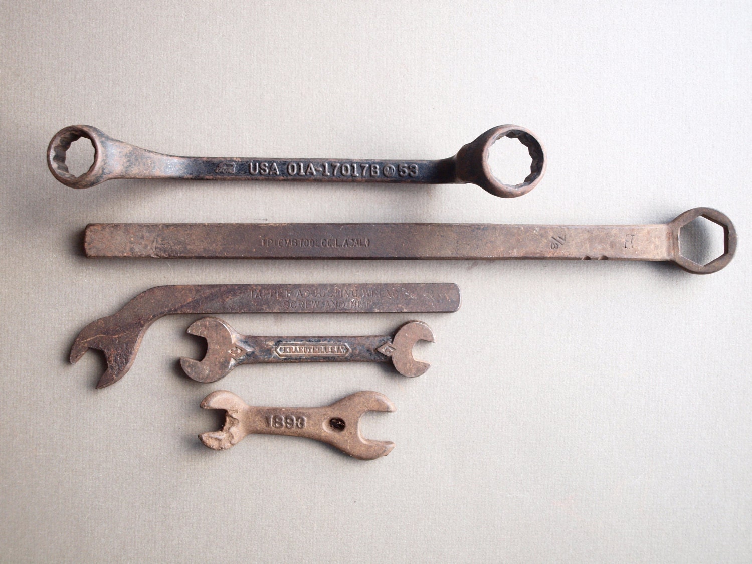 Instant collection of 5 wrenches Ford Kraeuter Tappet LA CAL vintage