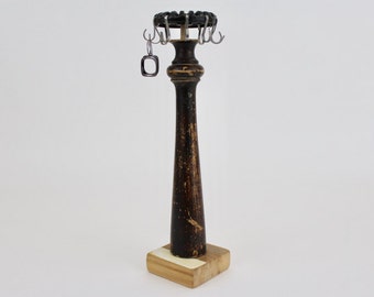 Jewelry Stand Handmade using Reclaimed Wood and Architectural Salvage