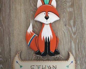 Personalized name sign, Baby Name Sign, Woodland Nursery, Baby Shower Gift, Fox Nursery Decor, Nursery Decor, Woodland Animals,