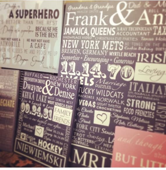 Your Words on Canvas make your own personalized gift unique