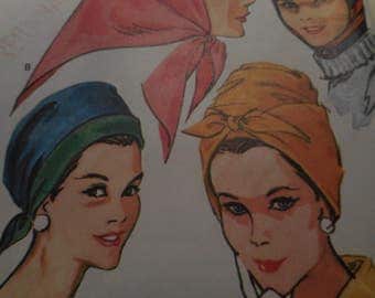 Vintage 1960's McCall's 8009 Hats Sewing Pattern All Sizes