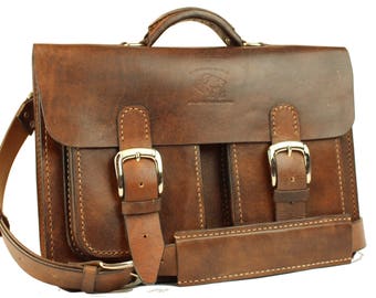 13" Leather Messenger Bag Leather Briefcase Leather Laptop Leather Satchel for Macbook Pro 064