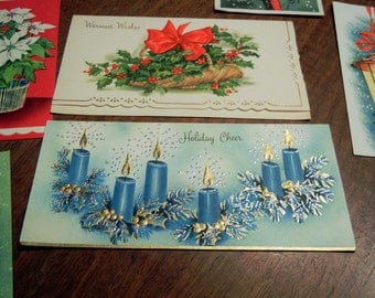 11 vintage Christmas cards - midcentury - unused - various sizes - 1950s