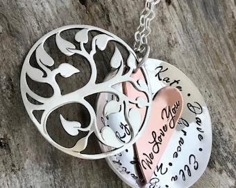 Family Tree Necklace|Tree of Life Jewelry Gift|Tree of Life Pendant|Tree of Life||Gift for Mother|Tree Necklace|Family Tree Jewelry