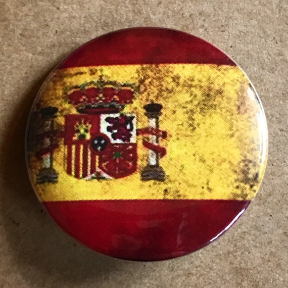 Spain Flag Pinback Button Spanish Flag Spain Pins