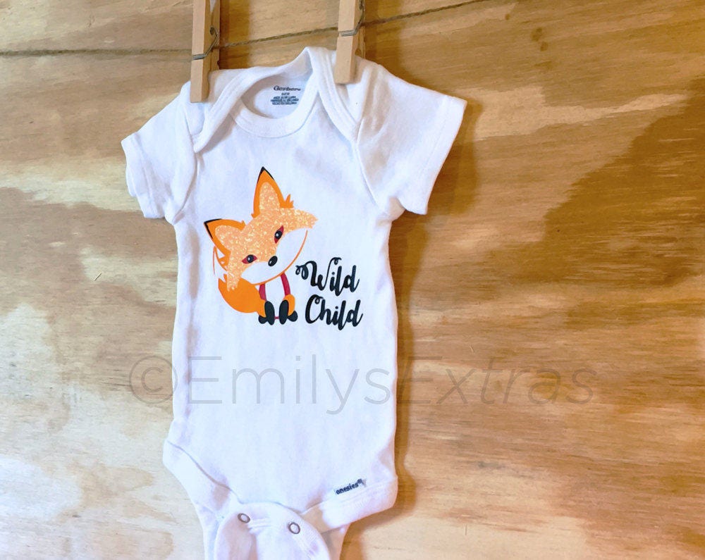Onesie Baby Onesie Wild Child Onesie Fox Onesie Cute Onesie