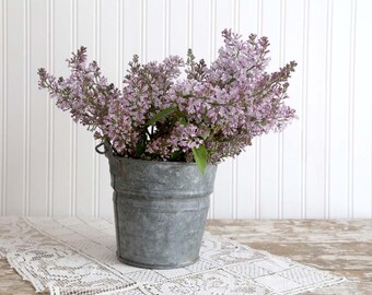 Vintage Galvanized Pail, Small Galvanized Bucket, Vintage Farmhouse Decor, Country Home Decor, Primitive Pail,