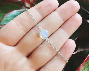 Dainty Moonstone Choker Necklace, Minimalist Choker, Boho Choker, Festival Jewelry, Gypsy Jewelry, Layering Necklace, Opalite Choker