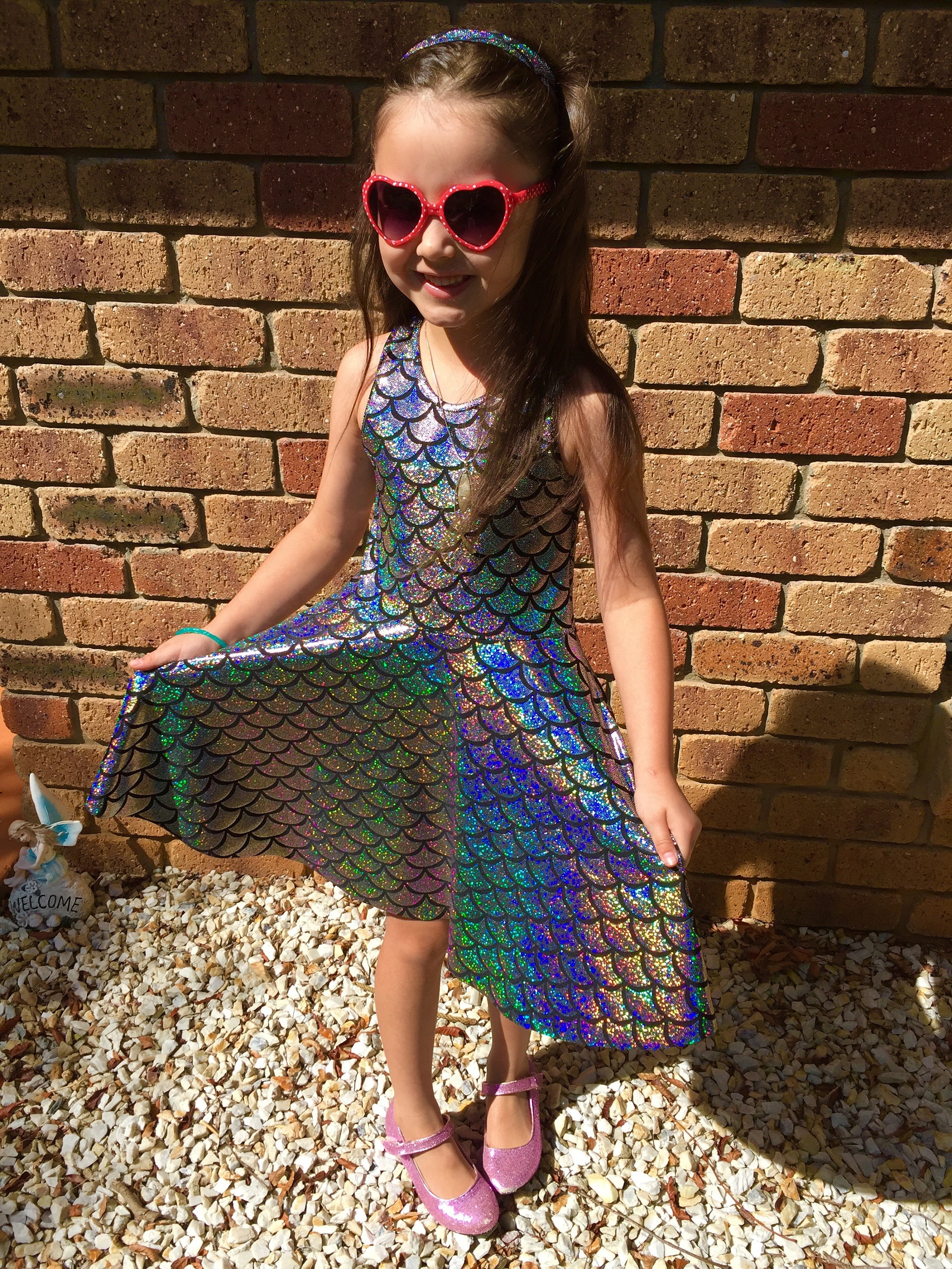 Mermaid Dress // Skater Dress // Girls Dress // Glittery