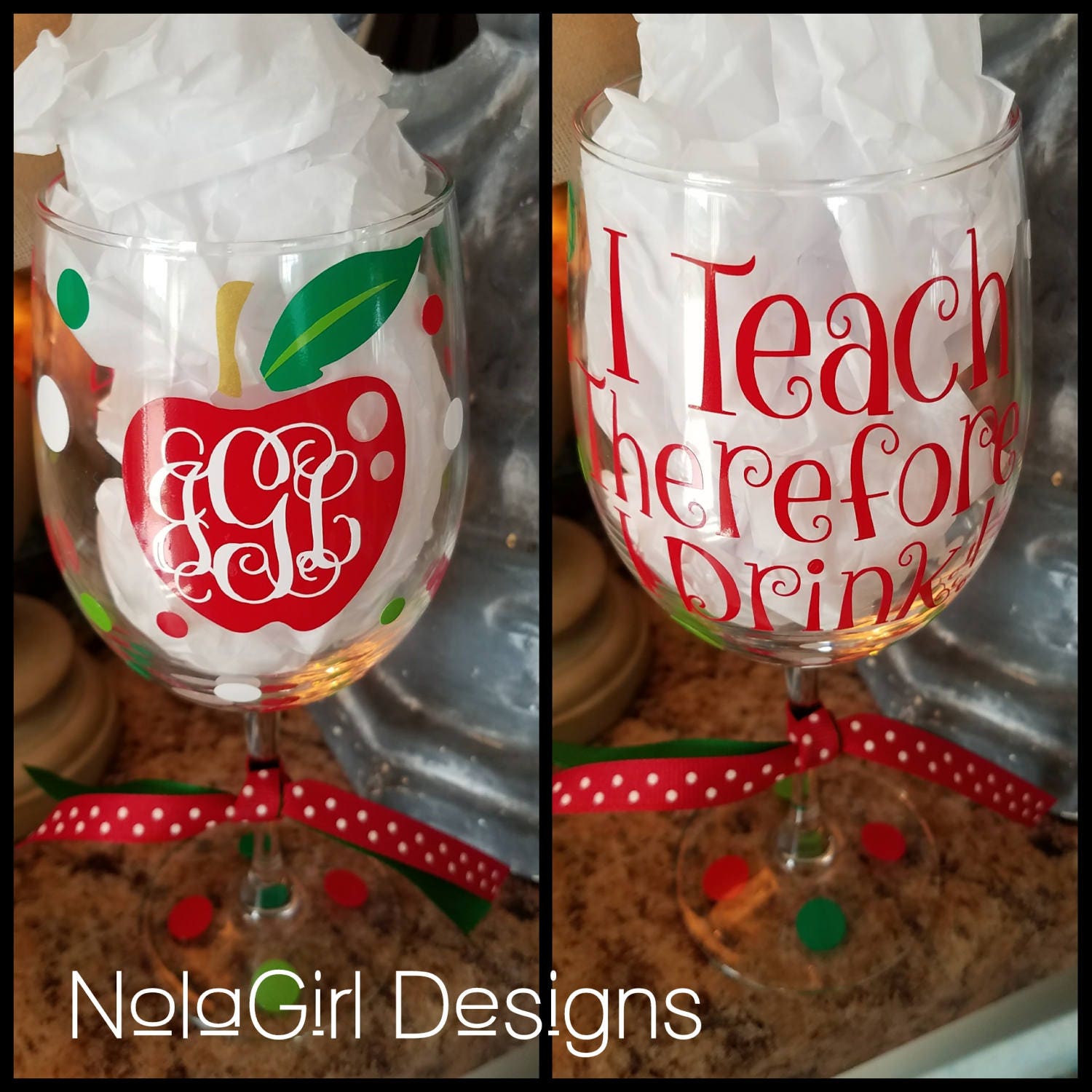 Download Teacher Wine Glass I Teach Therefore I Drink Stemless Wine