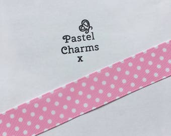 Candy pink pokadot ribbon x 2 yards 23mm wide x