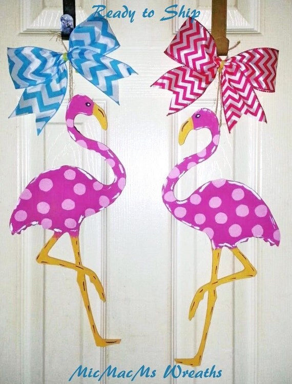 Flamingo door hanger summer door decor double door decor