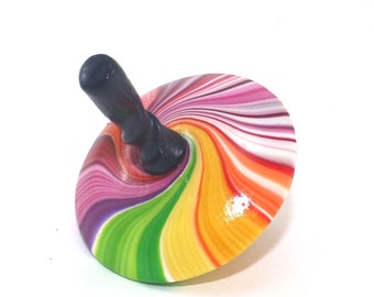 Colorful spinning top, unique dreidel, polymer clay rainbow colors dreidel, great Hanukah gift idea, toy for all ages