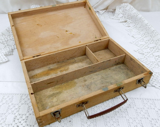 Vintage French Wooden Artist's Paint Box with Metal Handle, Shabby, Chateau, French Country Decor, Vintage, Retro, Painting,Home, Hipster Vintage French Wooden Artist's Paint Box with Metal Handle, Shabby, Chateau, French Country Decor, Vintage, Retro, Painting,Home, Hipster