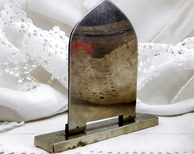 Vintage French Mid Century Polished Steel and Perspex Jesus on the Cross Statuary, Catholic Christian Religious Altar Shine Decor Crucifix