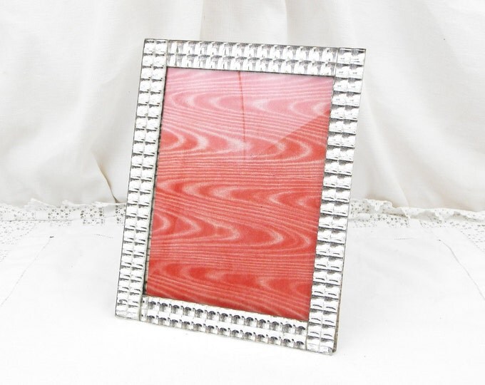 Antique French Textured Glass Mirrored Picture / Portrait Frame, French Decor, Chateau, Shabby, Chic, Brocante, France, Mirror, Retro, Home