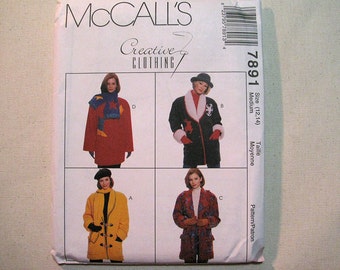 Vintage McCalls 7891 Jacket, Scarf Sewing Pattern - Misses Medium Size 12, 14 Jacket Pattern - Creative Clothing - Vintage Sewing Supplies