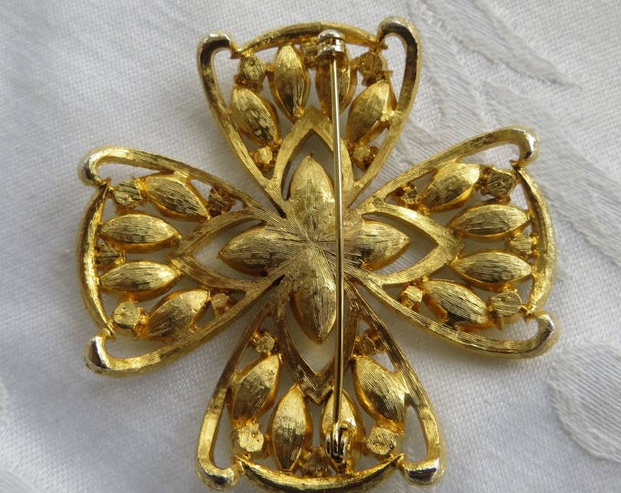 Vintage Maltese Cross Brooch, Malta Cross Pin, Vintage Heraldic Jewelry