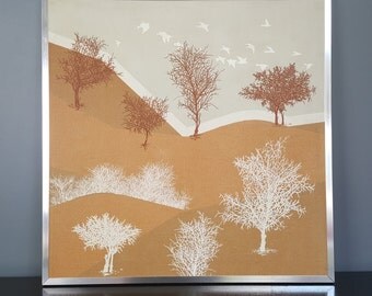 Vintage Van Amstel Framed Landscape Serigraph Wall Art